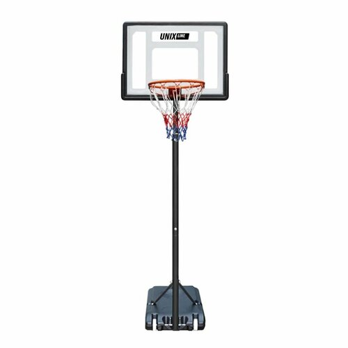 фото Баскетбольная стойка мобильная unix line b-stand square с регулировкой высоты 160-210 см. щит 82х58 см (32" х 23"), диаметр кольца 38 см.
