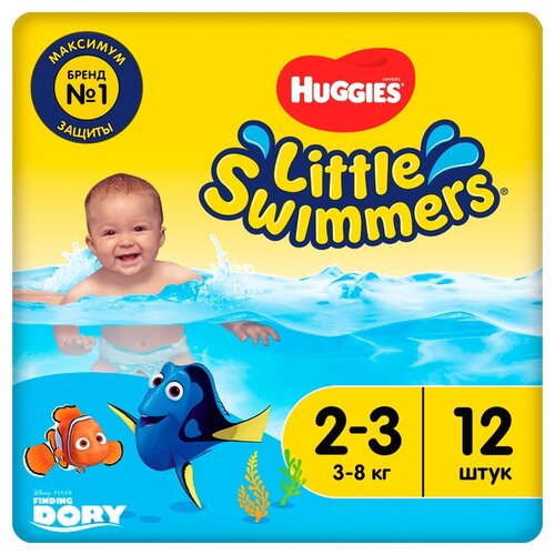 фото Huggies трусики-подгузники для плавания little swimmers 2-3 (3-8 кг) 12 шт.