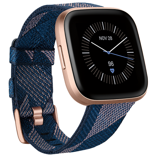 фото Умные часы fitbit versa 2 special edition, navy & pink woven/copper rose