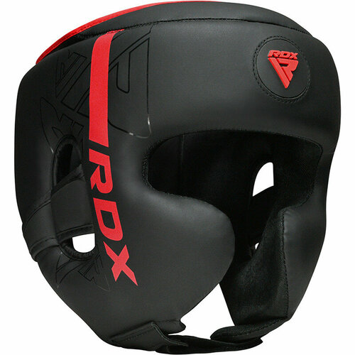 фото Боксерский шлем rdx f6 s черный/красный мат