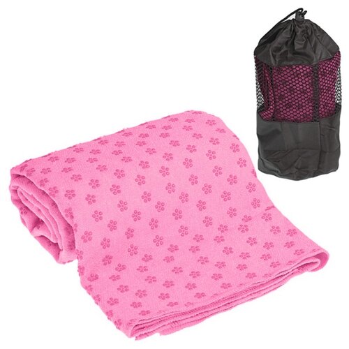 фото C28849-4 полотенце для йоги 183х63 (розовое) с сумкой для переноски hawk