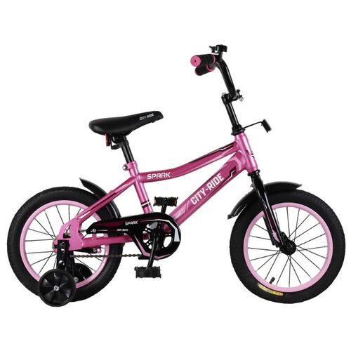 фото Велосипед детский city-ride spark , детский двухколесный, стальная рама, стальные диски 14 дюймов, розовый