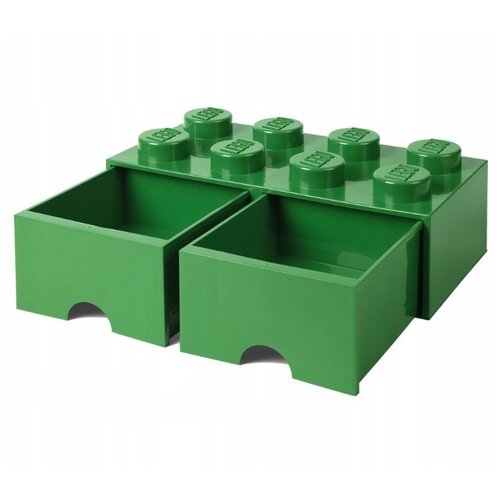 фото Ящик lego для хранения 8 выдвижной storage brick зеленый