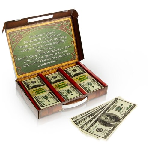 фото Сима-ленд чемодан денег офигиллион долларов, коричневый/зеленый