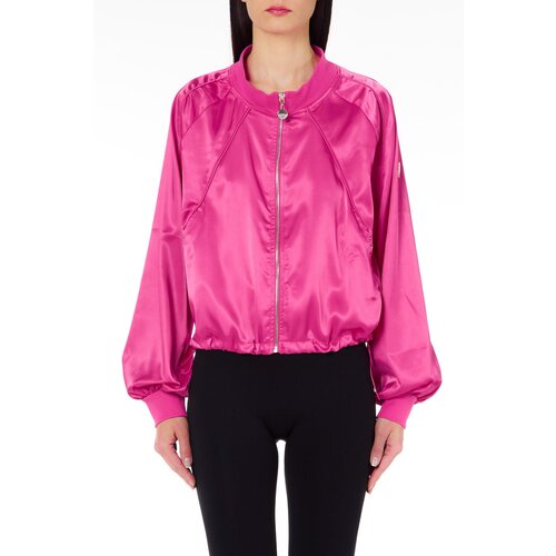 фото Куртка liu jo, демисезон/лето, укороченная, силуэт свободный, утепленная, размер m, розовый