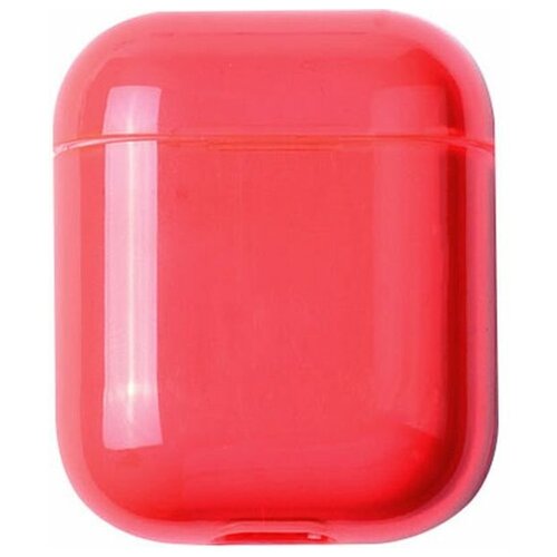 фото Чехол для наушников eva apple airpods 1/2 - прозрачно- красный (cbap24trr)