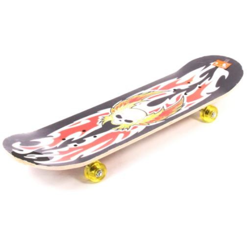 фото Скейтборд деревяный с принтом игротрейд, колеса pu без света, стойка: металлическая, подшипники 608z