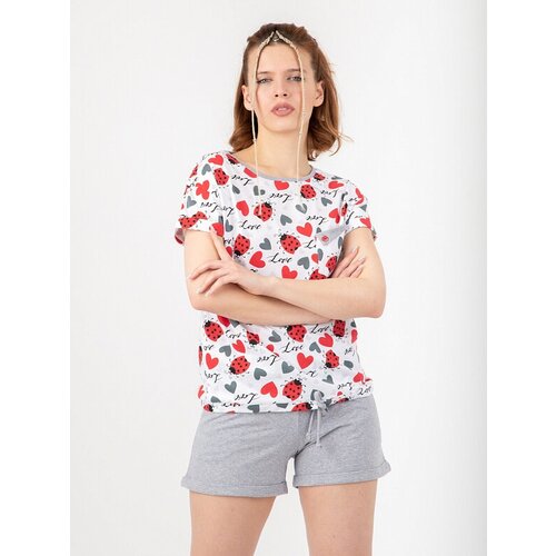 фото Пижама lilians, шорты, футболка, короткий рукав, трикотажная, размер 88, мультиколор