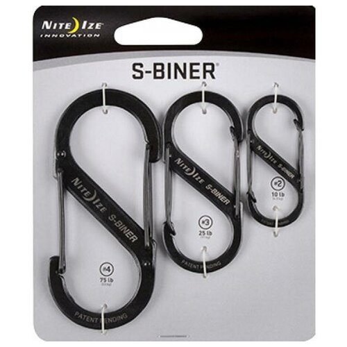 фото Набор карабинов nite ize s-biner 3pack black