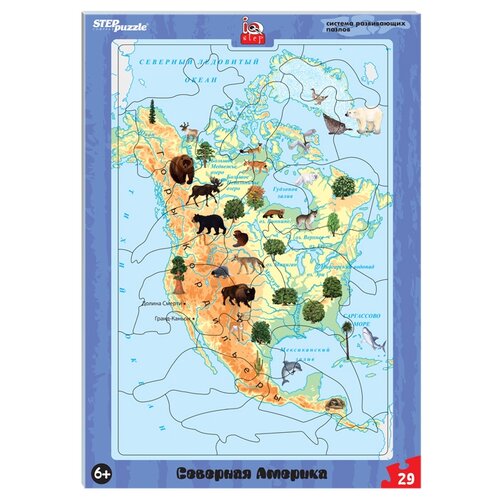 фото Пазл-планшет "северная америка", рамка+вкладыши step puzzle
