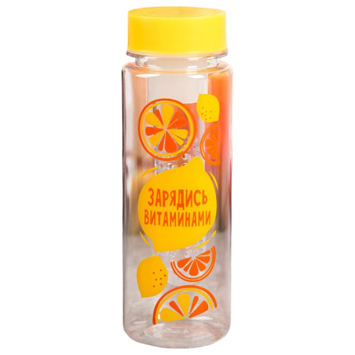 фото Бутылка для воды komandor зарядись витаминами 0.5 пластик желтый