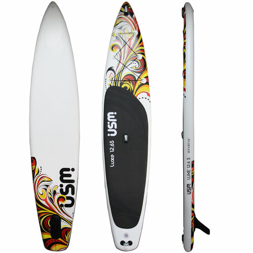 фото Sup board luxe usm 12_6 sport pattern/384х76х15 см/ 12.6 ft х30х6/двухслойная сап доска /для серфинга сапборд usm company