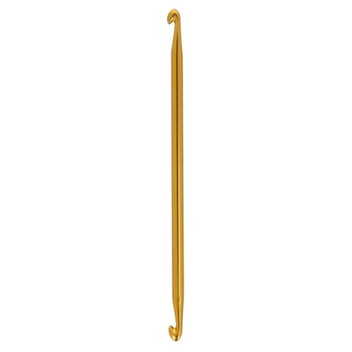фото Крючок gamma для тунисского вязания двусторонний sh3 диаметр 5 мм, длина 14.5 см, золотистый