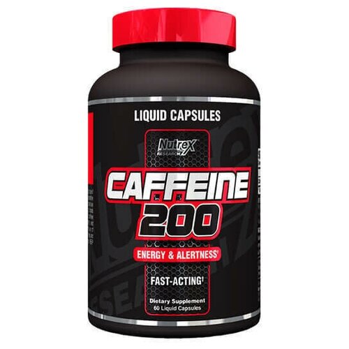 фото Энергетическая добавка caffeine 200 от nutrex, 60 капсул