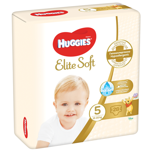фото Huggies подгузники Elite Soft 5 (12-22 кг) 28 шт.
