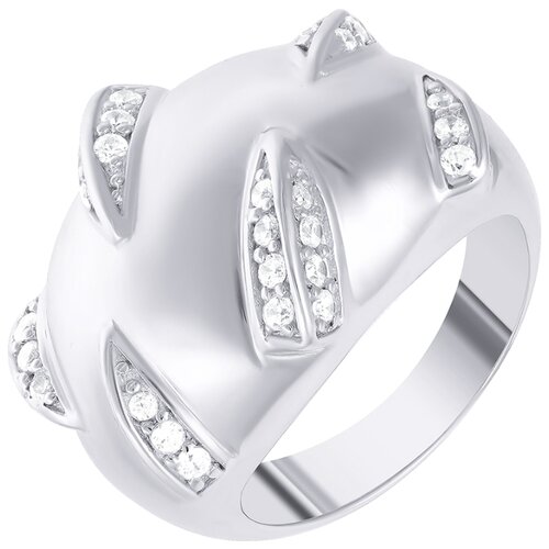 фото Jv кольцо с фианитами из серебра jr-2204-001-wg, размер 16.5