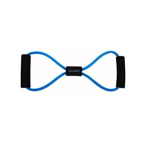 фото Эспандер для укрепления мышц груди и плечевого пояса, одинарный, латекс, пэт, восьмерка, 12 кг, 36 см, цвет: синий silapro