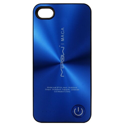 фото Чехол-аккумулятор mipow maca color power case sp103a для apple iphone 4/iphone 4s blue
