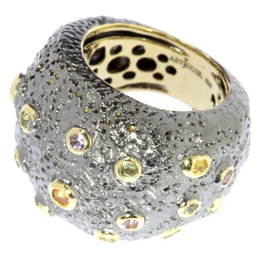 фото Jv серебряное кольцо с сапфиром 3224-5lg-sm-bj, размер 17.25