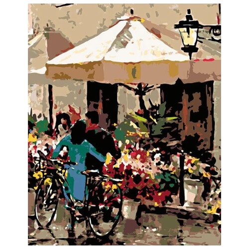 фото Картина по номерам живопись по номерам "цветочная палатка", 40x50 см