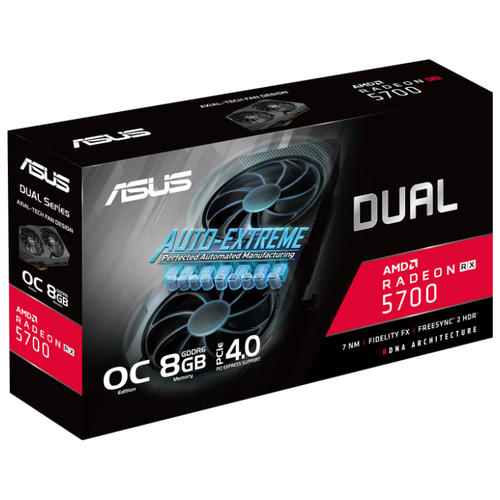 фото Видеокарта ASUS Dual Radeon RX 5700 1515 MHz PCI-E 4.0 8192MB 14000MHz 256 bit HDMI 3xDisplayPort HDCP EVO OC Retail