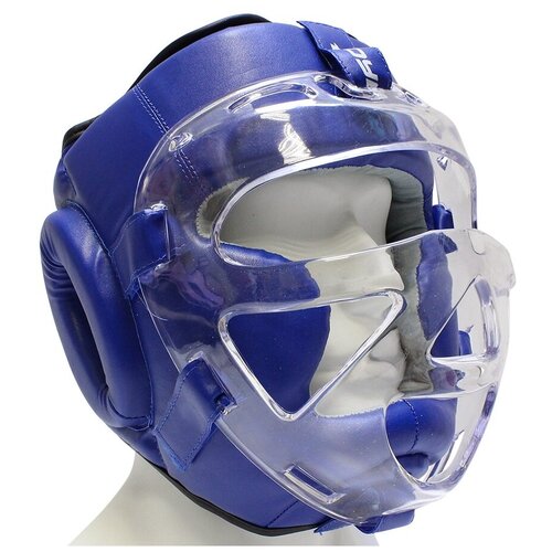 фото Шлем с пластиковой маской boybo flexy синий, s
