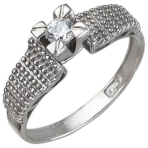 фото Эстет кольцо с 1 фианитом из серебра 01к1510770, размер 17.5