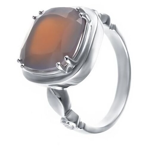фото Кольца джей ви серебряное кольцо с агатом, фианитом