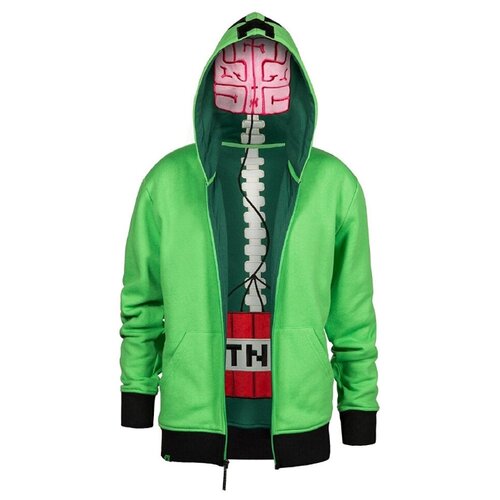 фото Толстовка big boys premium zip-up hoodie: minecraft creeper / майнкрафт крипер (размер s) jinx