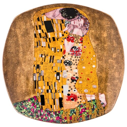 фото Тарелка lefard квадратная поцелуй (г. климт) 19 см золотой (104-512)