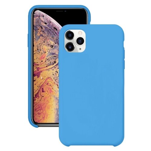 фото Силиконовый чехол для iphone 11 pro / silicone case для айфон 11 про / с бархатистым покрытием внутри (синий) pastila