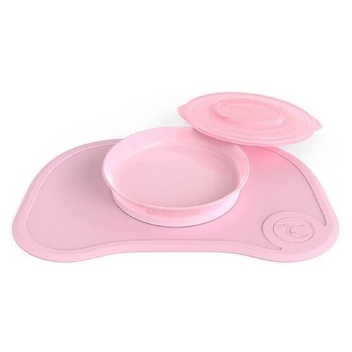 фото Коврик twistshake "click mat" с тарелкой, цвет: пастельный розовый (pastel pink)