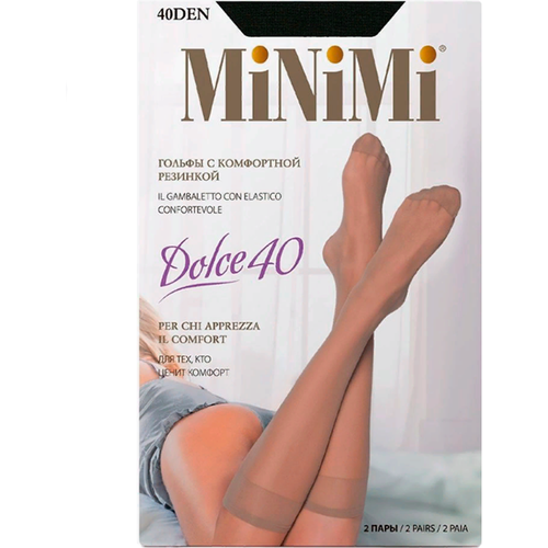 фото Гольфы minimi, 40 den, 2 пары, размер 0 (one size), черный