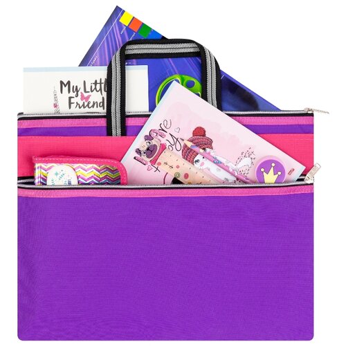 фото Папка-сумка с ручками 39х29,5х0,6 см el casa фиолетовая на молнии