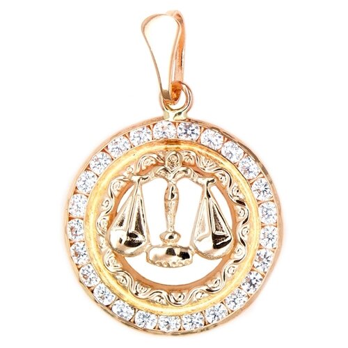 фото Знак зодиака весы из золота с фианитами the-jeweller