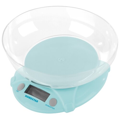 фото Весы кухонные электронные "homestar" hs-3011 (голубой) до 5 кг, чаша круглая (1/40)