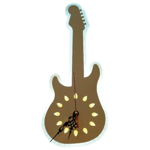 фото Светильник hiper настенный с часами гитара led 19вт с переключением цветовой температуры бежевый h063-1 brand