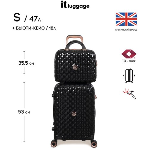 фото Комплект чемоданов it luggage, 47 л, размер s+, черный