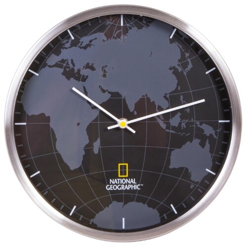 фото Часы настенные кварцевые bresser national geographic серый/черный
