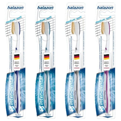 Зубная щетка One Drop Only Halazon Inter-Dent medium-soft. Цвет-синий