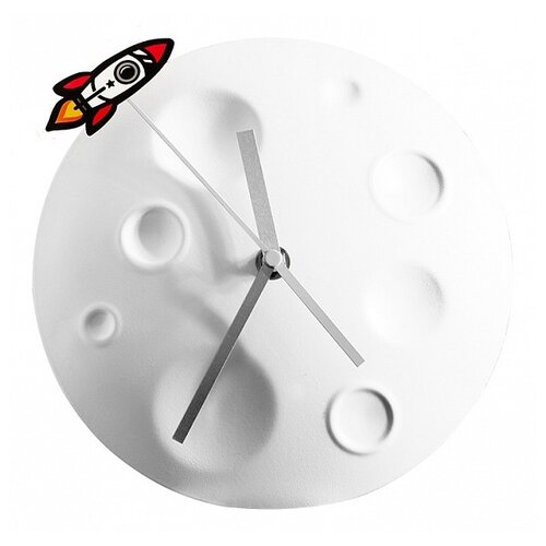 фото Часы настенные кварцевые suck uk rocket moon clock белый