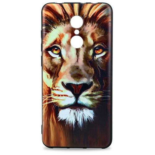 фото Силиконовый чехол для xiaomi mi 6x / mi a2 матовый с рельефным рисунком (лев) pastila