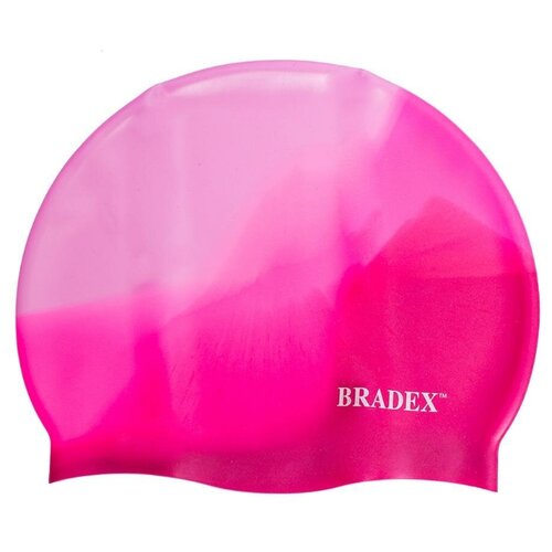 фото Шапочка для плавания силиконовая, мультиколор розовый bradex