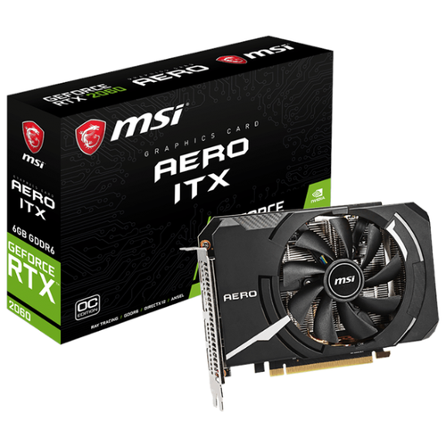 фото Видеокарта MSI GeForce RTX 2060 1710MHz PCI-E 3.0 6144MB 14000MHz 192 bit 3xDisplayPort HDMI HDCP AERO ITX OC Retail