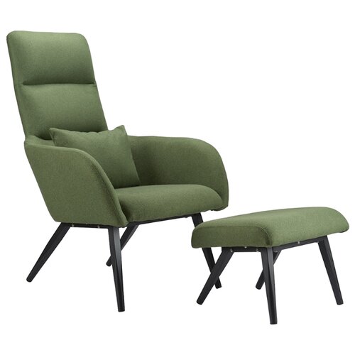 фото Кресло с подставкой для ног и подушкой berg bridjet, зеленое