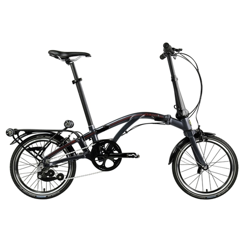 фото Складной велосипед dahon curl i4, рама алюминиевая, колёса 16", крылья, багажник, 4 скорости. цвет: чёрный