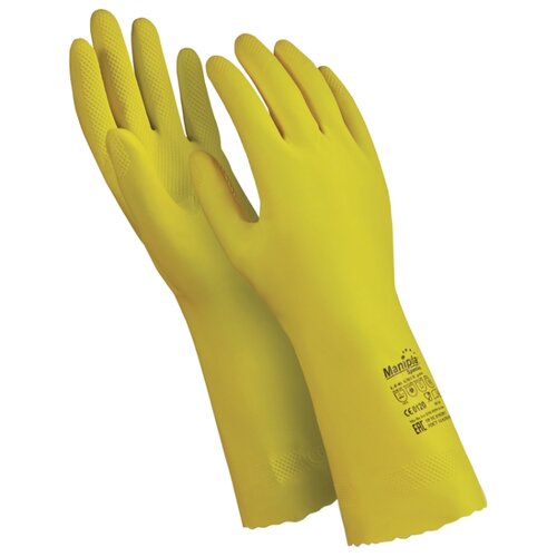 фото Перчатки manipula specialist блеск латексные l-f-01, 1 пара, размер l, цвет желтый