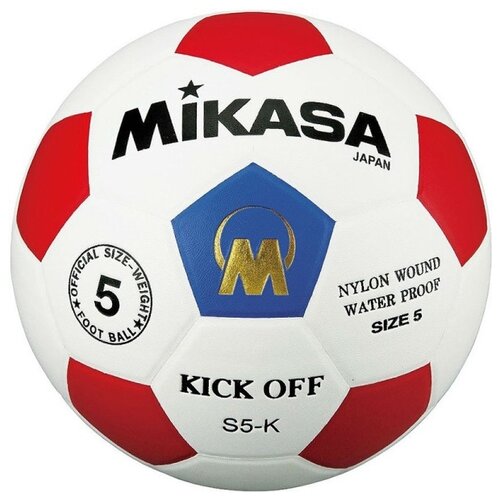 фото Футбольный мяч mikasa s5-k белый/красный/синий 5