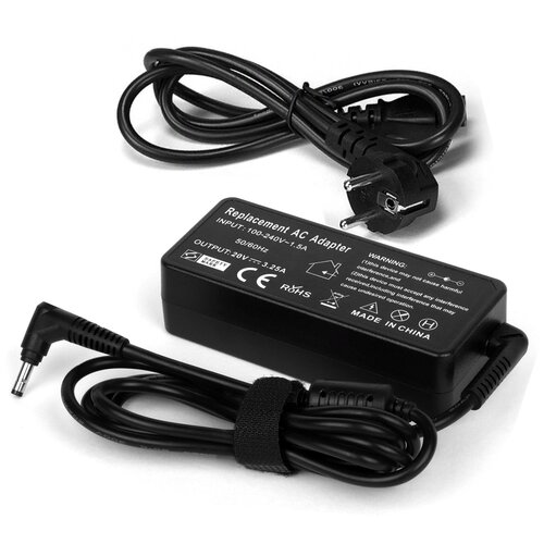фото Зарядка (сетевой адаптер, блок питания) для ноутбука lenovo 20v 3.25a 65w штекер: 4.0 x 0.7 мм (сетевой кабель в комплекте) topon