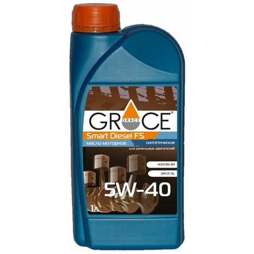 фото Синтетическое моторное масло grace lubricants smart diesel fs 5w-40, 1 л